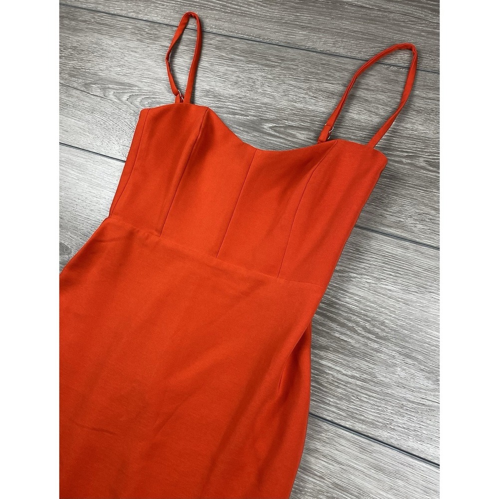Nookie Orange Midi Dress with Slim Straps